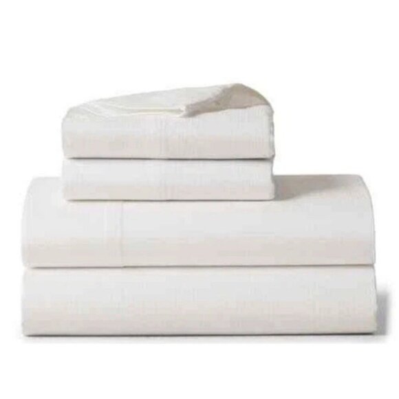 Ralph Lauren Lovan Jacquard King Extra Deep Fitted & Flat Sheet Set Parchment NW - Picture 1 of 6